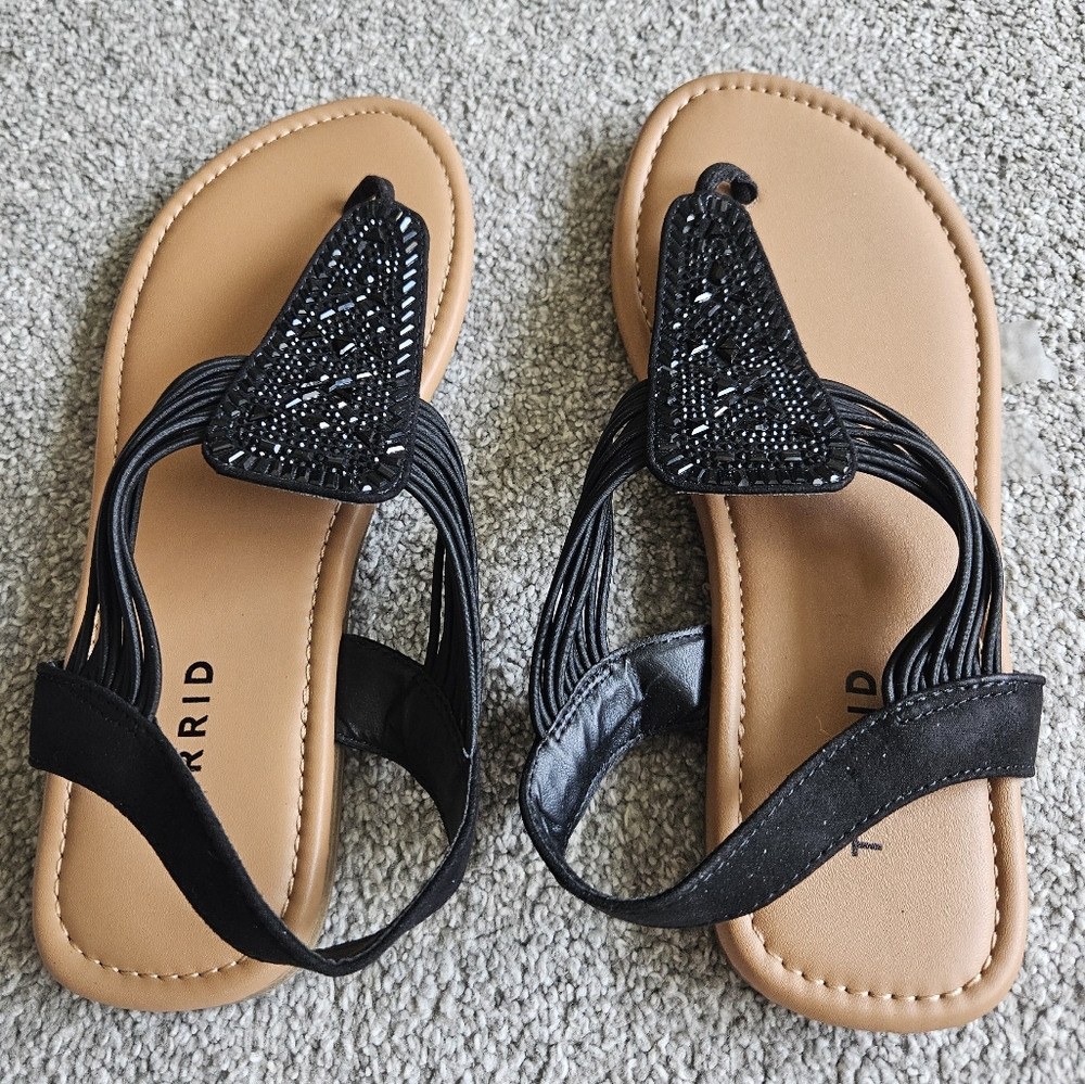 Torrid extra wide width t-strap sandal, 7ww, black - Picture 5 of 9